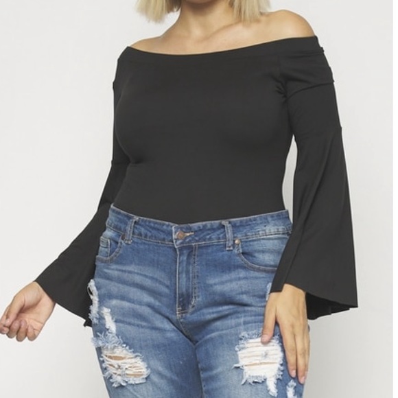 ❤️LAST 3X NEW Fashion Nova Ellie Black Off Shoulder Bodysuit - Picture 2 of 11